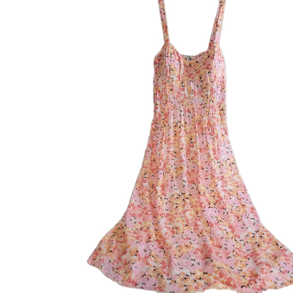 ASW JR L Maxi Dress Sweethart Neck Line Smocked Back & Built-in Bra Cottage Core